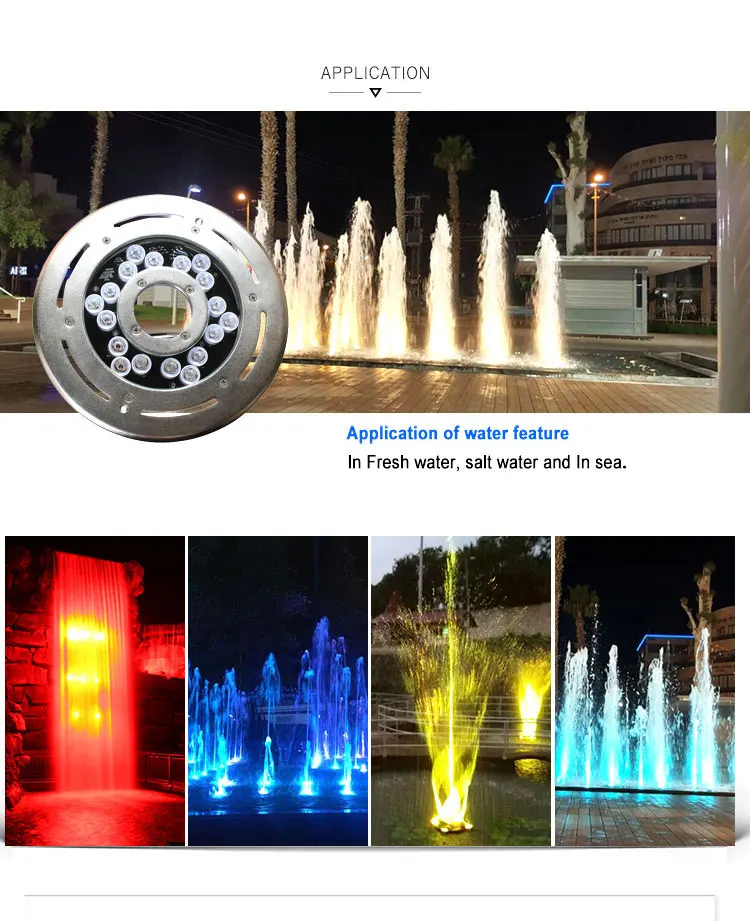 54w Rgb/rgbw 24v Waterproof Ip68 Rating Floating Dmx512 Control Music