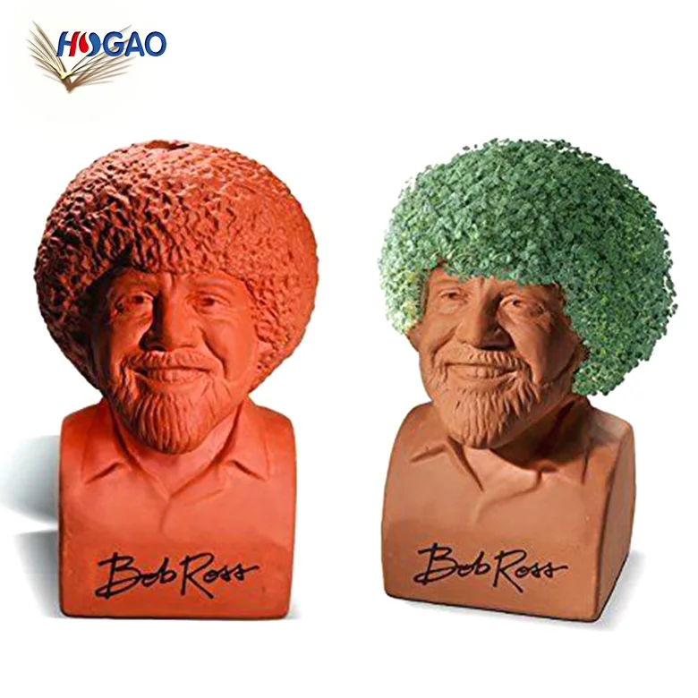 Factory direct sale cheap OEM Princess handmade decorative pottery planter head planter chia pets