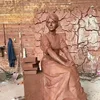 Modern Casting Copper Arts Sitting Lady Figure abstract brass sculpture for Garden Decoration
