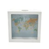 Custom 14.5*14.5*5CM square transparent photo frame shadow box coin money storing piggy bank