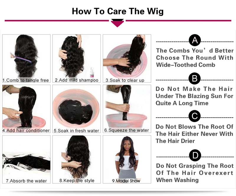9A Glueless Full Lace Human Hair Wigs For Black Women Indian Virgin Hair Wigs Water Wave Lace Front Wigs With Baby Hair