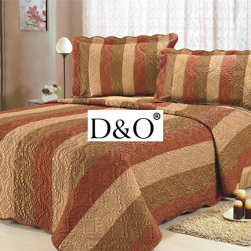 2018 Pujiang Wholesale Cheap Satin Velvet Patchwork Bedspread Set Buy