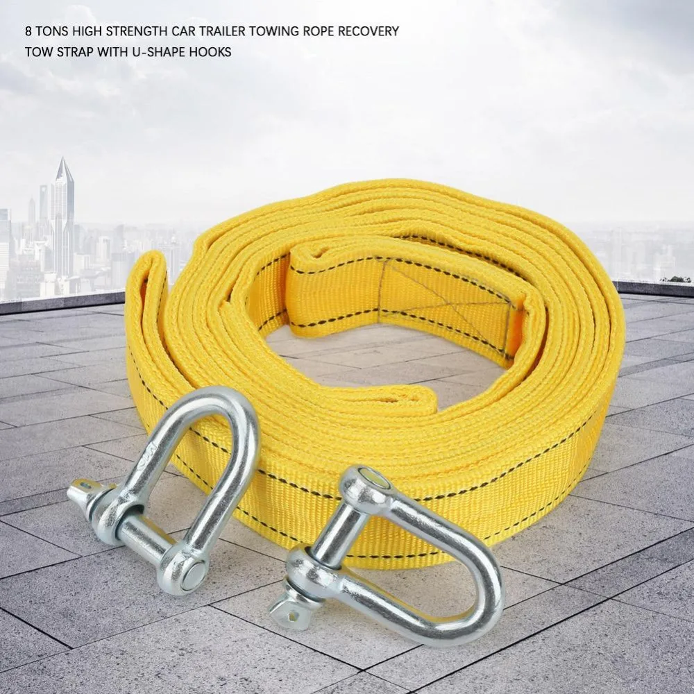 4m 8 Tons High Strength Car Trailer Towing Rope Recovery Flat Sling