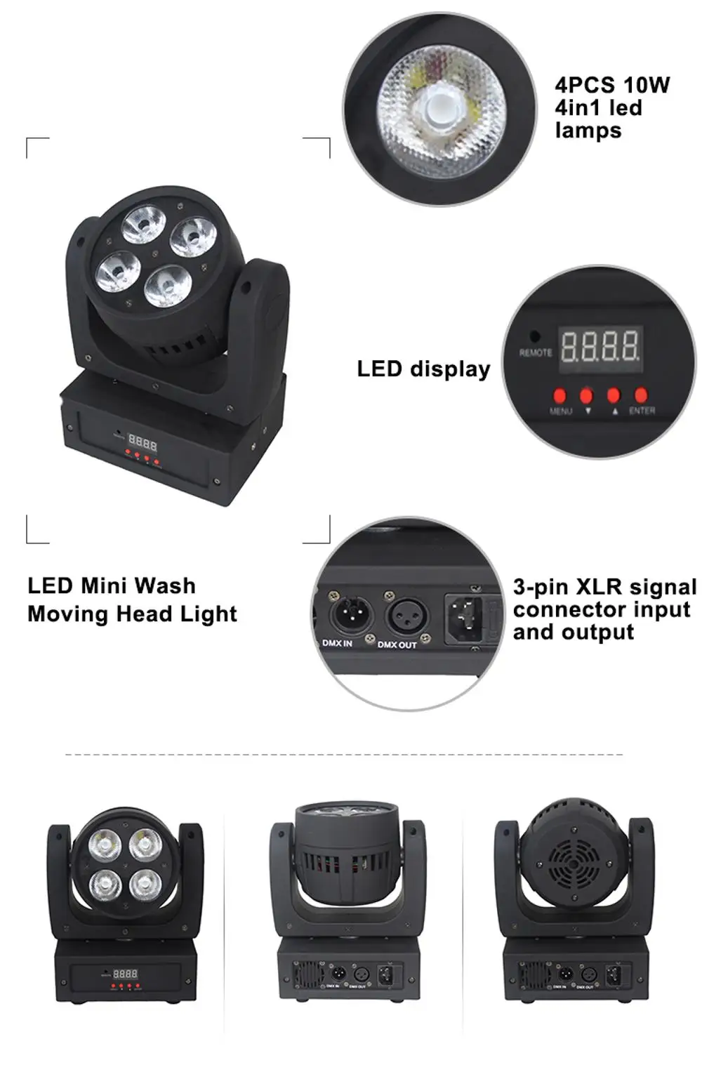 RGBW LED beam moving