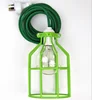 Modern creative DIY metal wire with E27 socket Edison Bulb decoration plug in kitchen cage pendant lamp