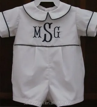 baby boy baptism romper outfit