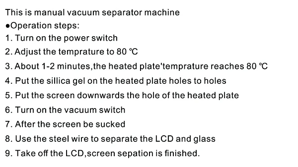 S918 manual vacuum lcd touch screen glass separator machine for iphone