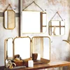 China manufacturer gold brushed decoration wall hanging metal frame wall mirror home furniture for home decoration