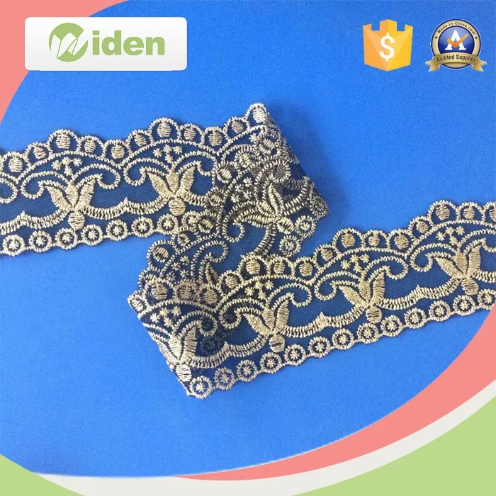 Customized Saree Nylon Embroidery Designs Flower Lace
