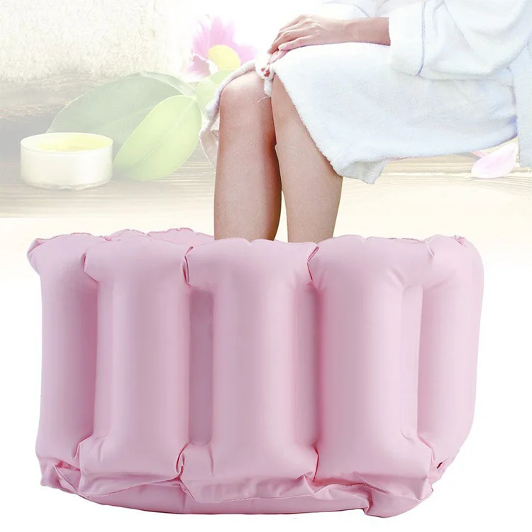 Heavy Duty Vinyl Inflatable Footbath Pvc Folding Feet Soak Bath Blow Up