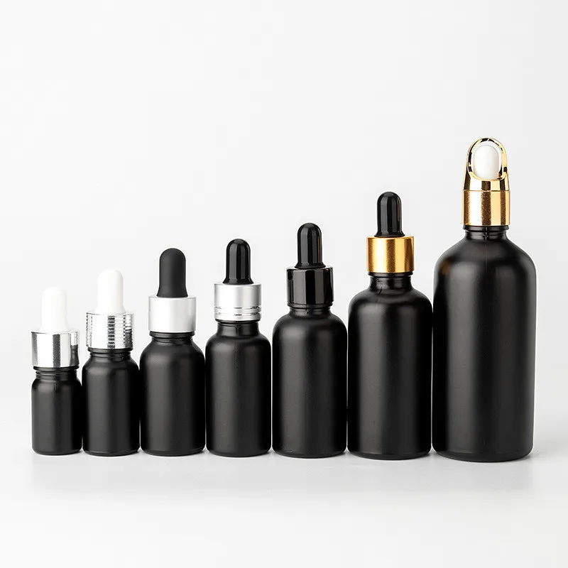 Download Matte Black Glass Dropper Bottle 5ml 15ml 30ml Frosted Black Cbd Oil Bottle - Buy Matte Black ...