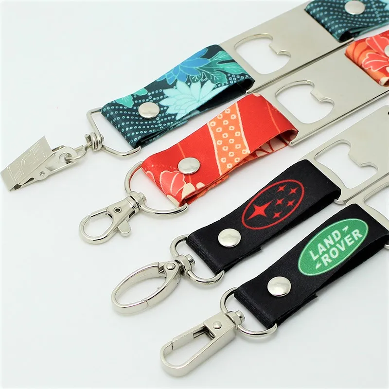 Sublimation Logo Branded Custom Polyester Beer Bottle Opener Lanyard