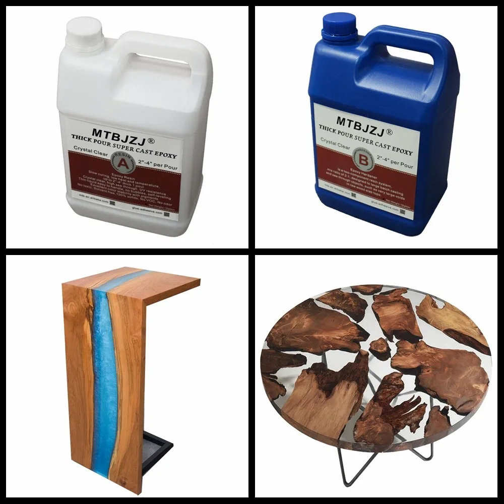 Clear Liquid Thick Pour Epoxy Casting Resin For Furniture 3 Gallon Kit