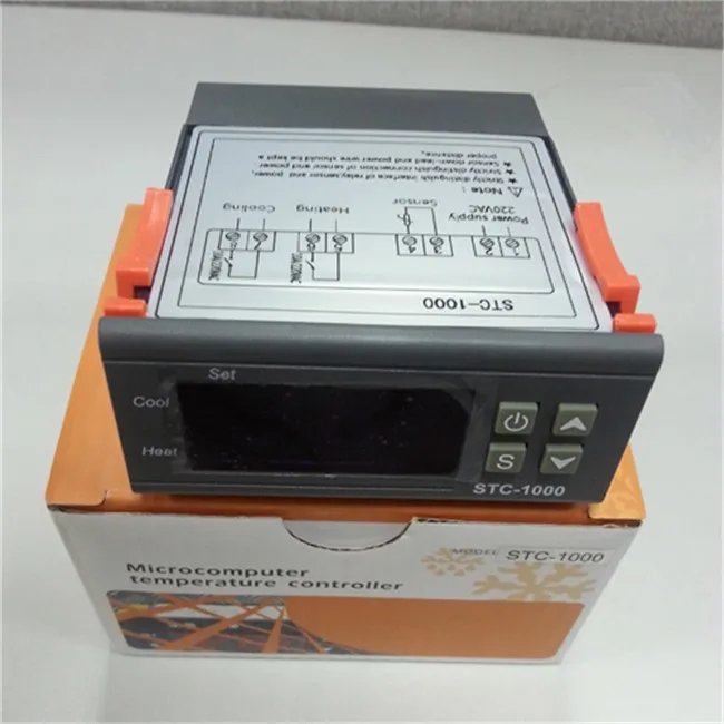 Bộ điều khiển nhiệt độ kỹ thuật số LED STC-1000 110 V-220 VAC 10A Hai đầu ra của bộ điều nhiệt 