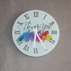 New Style Custom Logo Printed 8 inch Sublimation Glass Wall Clock