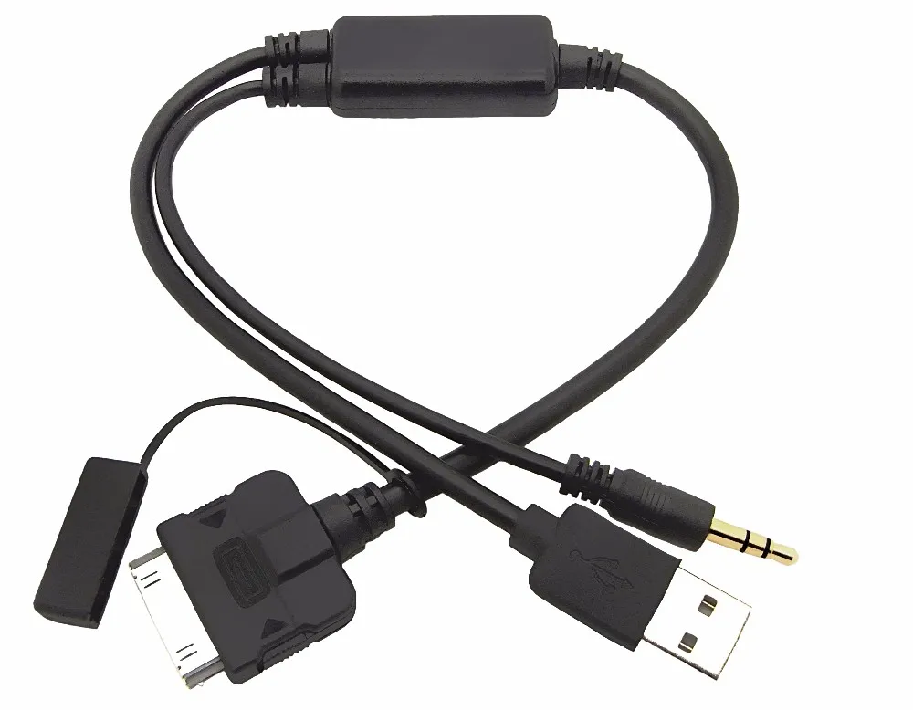 ELONN Compatible iPod iPhone USB AUX Audio Interface Y Cable for BMW and Mini 