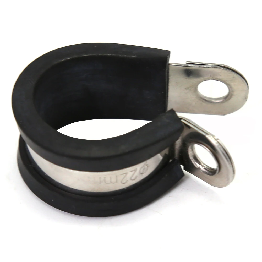Aexit 30mm Dia Clamps EPDM Rubber Lined P Clips Water Pipe Tube Clamps Strap Clamps Holder 5pcs
