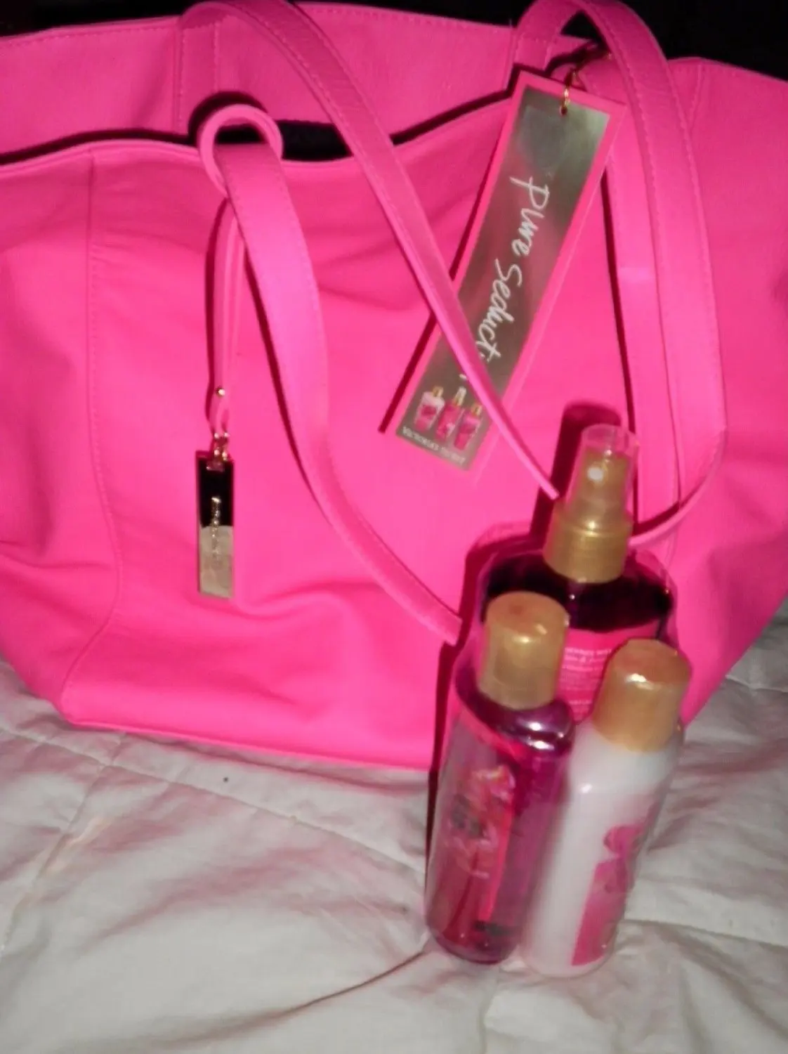 Victoria's Secret PURE SEDUCTION 4Pc Gift Set Bag,Body Mist,Body Lotion,Shower Gel