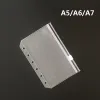 Plastic A5/A6/A7 Size Zipper Pocket Pouch 6 holes planner pocket file holder