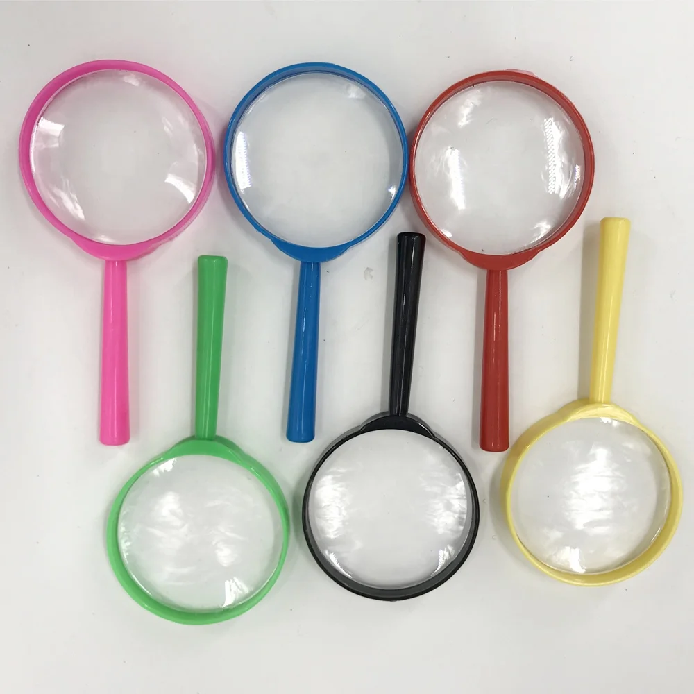 Kids Toys Plastic 3x Magnifying Glasses Lens Portable Magnifier Mirror