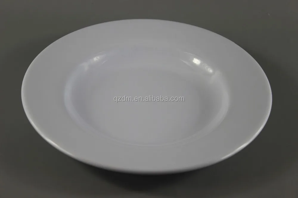 White Melamine Deep Plate 9 Inch