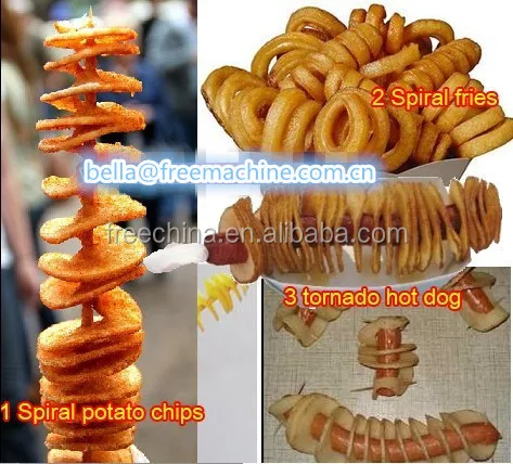 Electric Twist Potato Cutter French Fries Twist Hot Dog Tornado