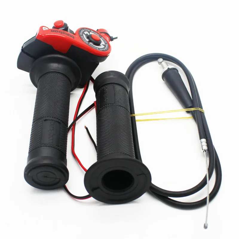 Turn Red Twist Throttle Cable Grip Kill Switch For 110cc 125cc 140cc