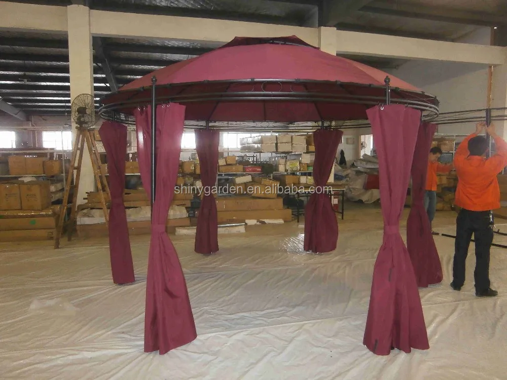 3.5m Hexagonal Dome Roof Steel Deluxe Round Outdoor Patio Canopy Party