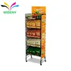 Supermarket folding 5 tiers shelves metal wire potato chips display stand