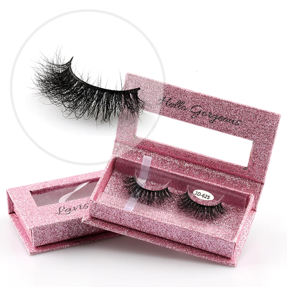 אישית נדל פו False מותג פרטי הארכת דבק ספק אריזת תיבת 5d 3d מינק עין Extention ריסים ריסים
