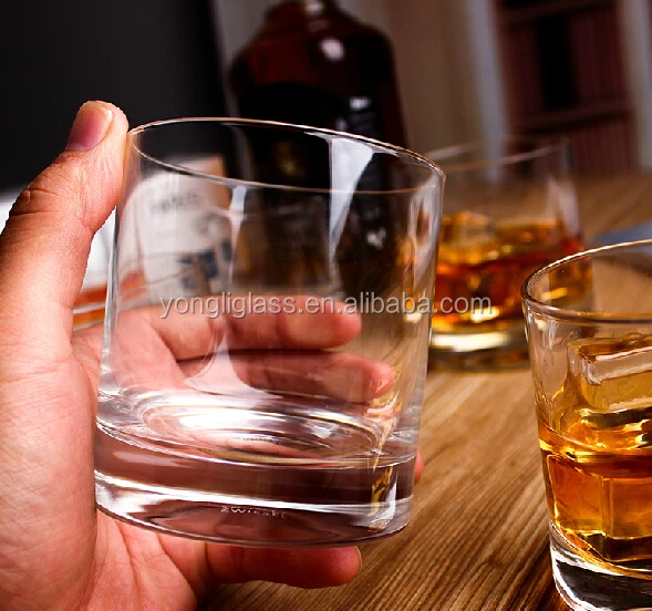 Novelty designed short whiskey glass/hot whisky glass/heavy base whiskey glass
