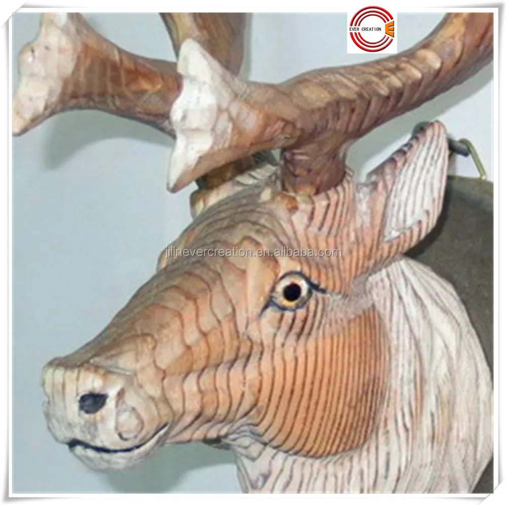 3d Hand Geschnitzte Hölzerne Hirsche Kopf - Buy Product on Alibaba.com