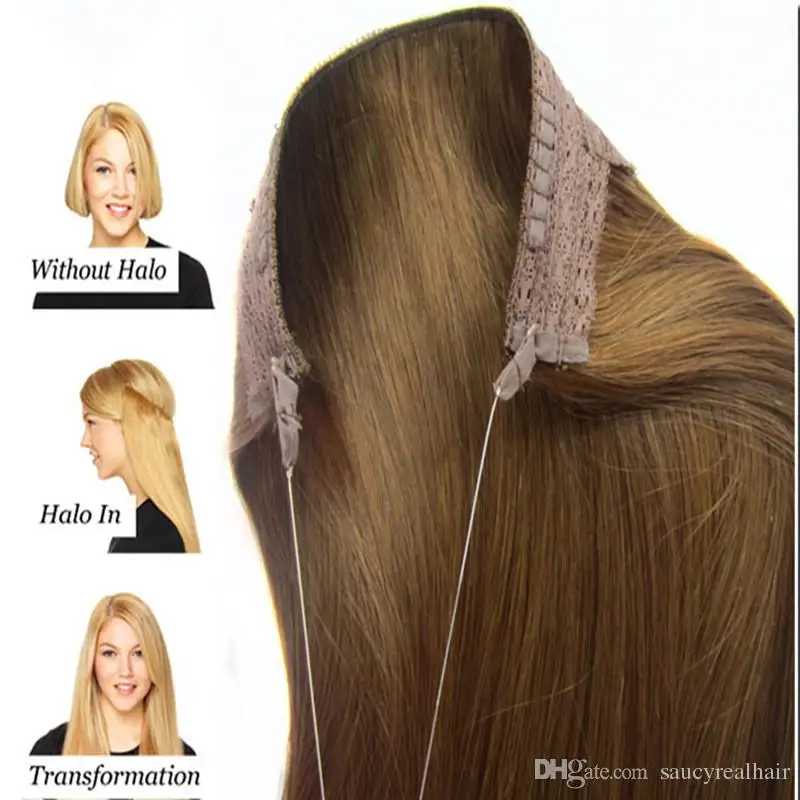 human hair halo extensions