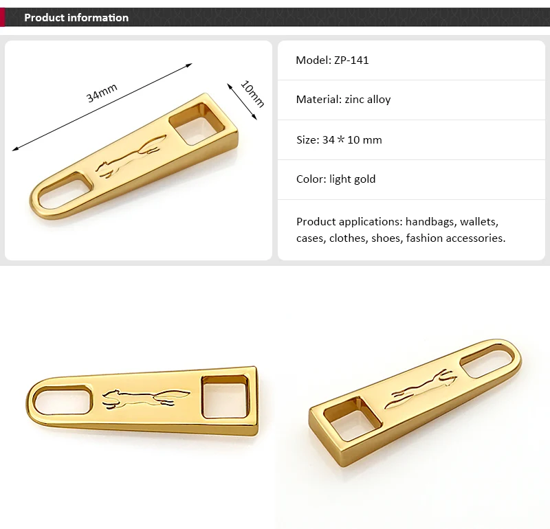 Metal Gold Zipper Puller