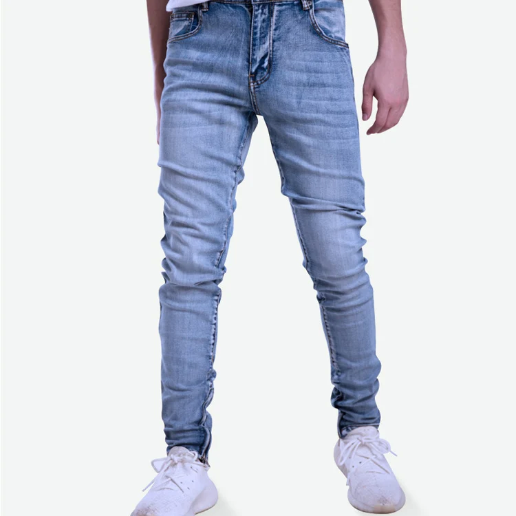 Low Price Men Tapered Jeans Pants With Ankle Zippers - Buy Tapered ...