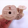 Dongguan factory custom natural wooden spool with laser engraved logo