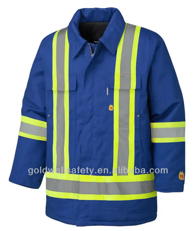 Winter Padded Blue Safety Reflective Jacket Buy Blue Safety
