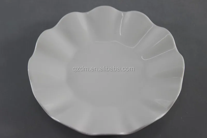 Restaurant Flower shape Melamine Dinner Plate White