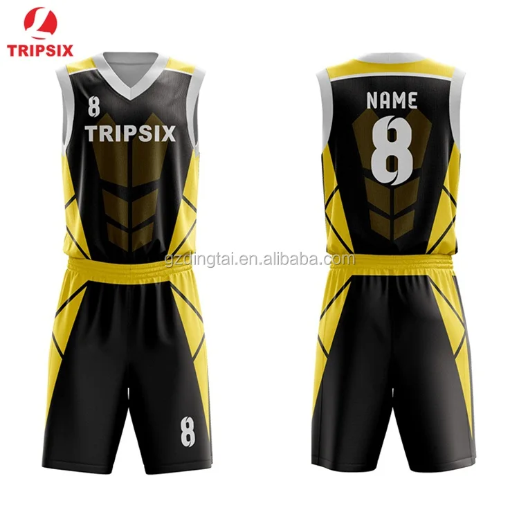 Free Sample Fast Shipping Custom Design Black and Yellow Basketball Jersey  - China Basketball Jersey and Jersey price