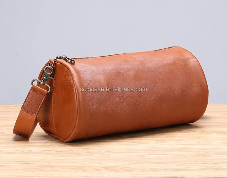 Leather Cylinder Bag Crossbody Barrel Bag Satchel Tube Bag 