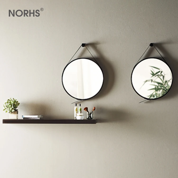 Wall Mounted Unique Decorative Big Leather Round Wall Vanity Deco Mirror Buy Leather Round Wall Mirror Wall Mounted Vanity Mirror Deco Mirror Product On Alibaba Com