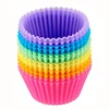 Hot Sale Silicone Muffin Cup Round 7cm Cake Cup Small Cake Mold 8 Color Bake Muffin Cups Nonstick Bakeware Tool