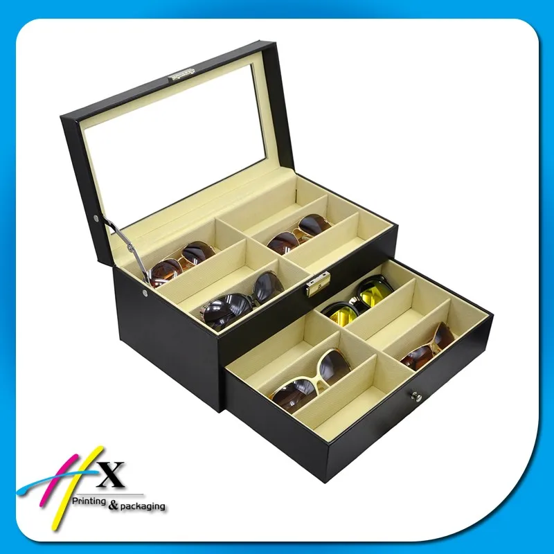 Luxury Glossy Lacquer Wooden Sunglass Display Showroom Case 8
