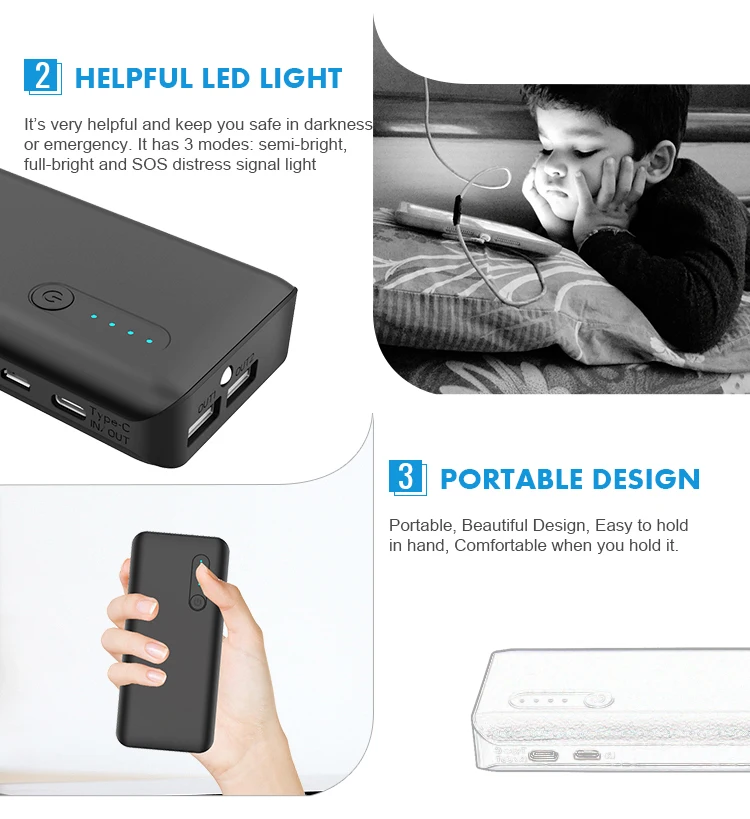 2019 Typec Charger Portable Powerbanks 10000mah Power Bank External
