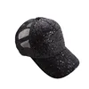 Stock New Style Sequins Shiny Messy Bun Baseball Cap fashion sequins hats
