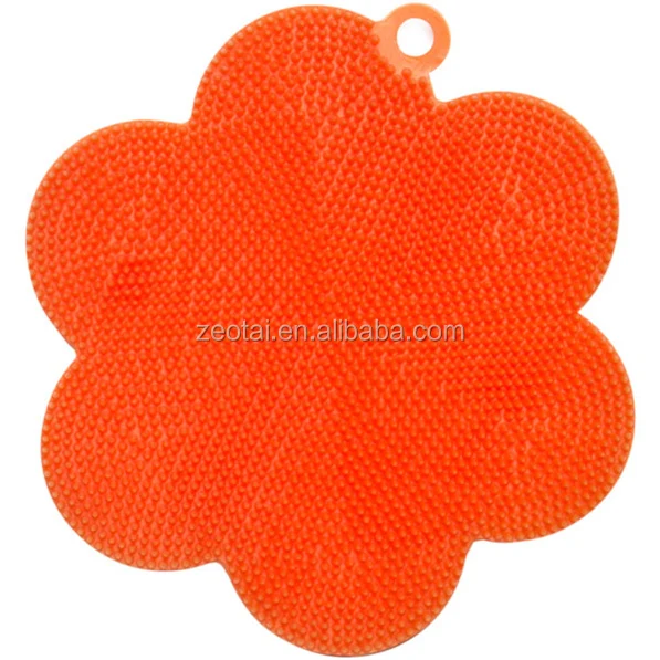 Flower Korean Dish Cloth Silicone Washing Scrubber Dishcloth Dish Wash
