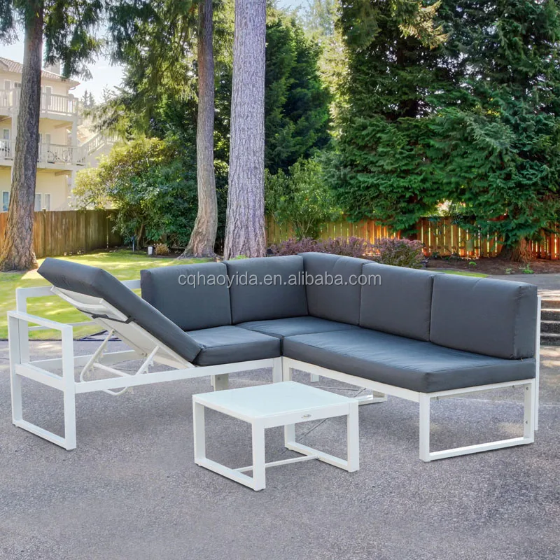 Patio Garden Lounge Sofa Outdoor Sectional Sofa Metal Frame Sofa Set