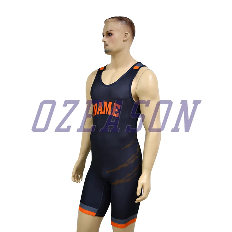 All Over Sublimation Print High Quality Funny Wrestling Singlets