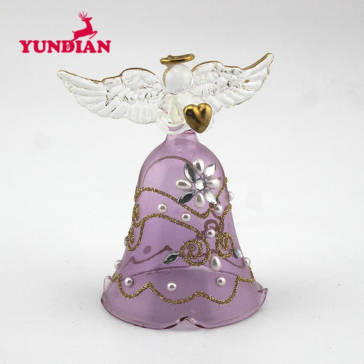 Hot Sale Beautiful Blown Small Spun Glass Angel Ornaments