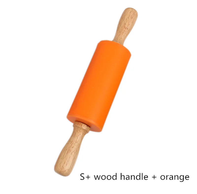 3 Size Nonstick Silicone Rolling Pin With Wood Handle Or Plastic Handle Buy Dumpling Rolling